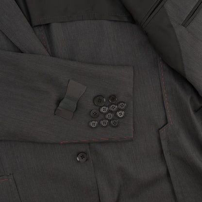 $6850 ISAIA NAPOLI "Capri" Gray Suit Hand-Sewn Fine Wool Herringbone