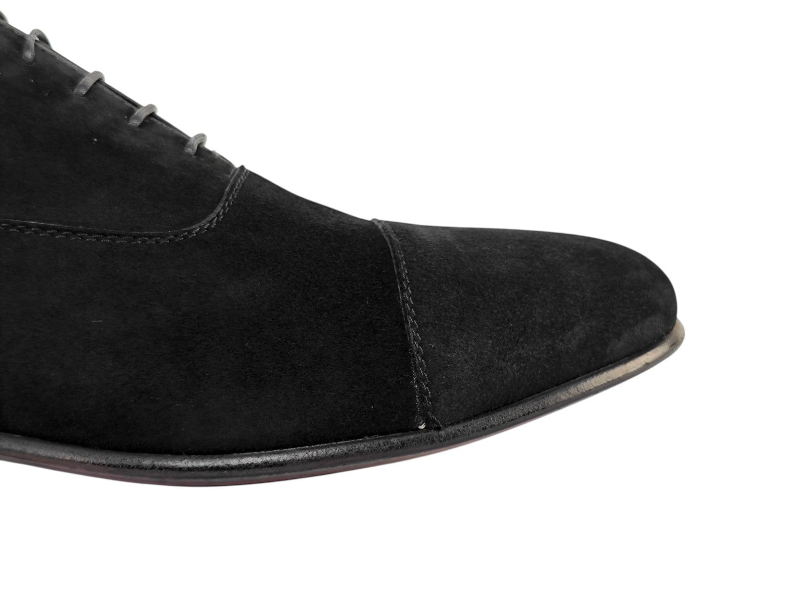 1300$ TESTONI 1929 "Portonovo" Oxford Shoes Black Suede de Luxe 8 UK 9 US 42 IT