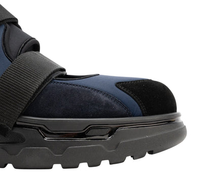 1450$ GIORGIO ARMANI Sneakers Shoes Strapped Blue Black Suede 10 UK 11 US 44 IT
