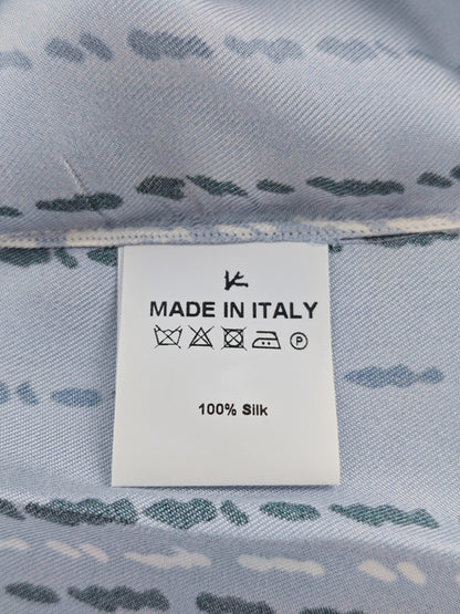 2800$ ISAIA Blue Artistic Striped Tracksuit Sport Set 100% Silk Satin Size M