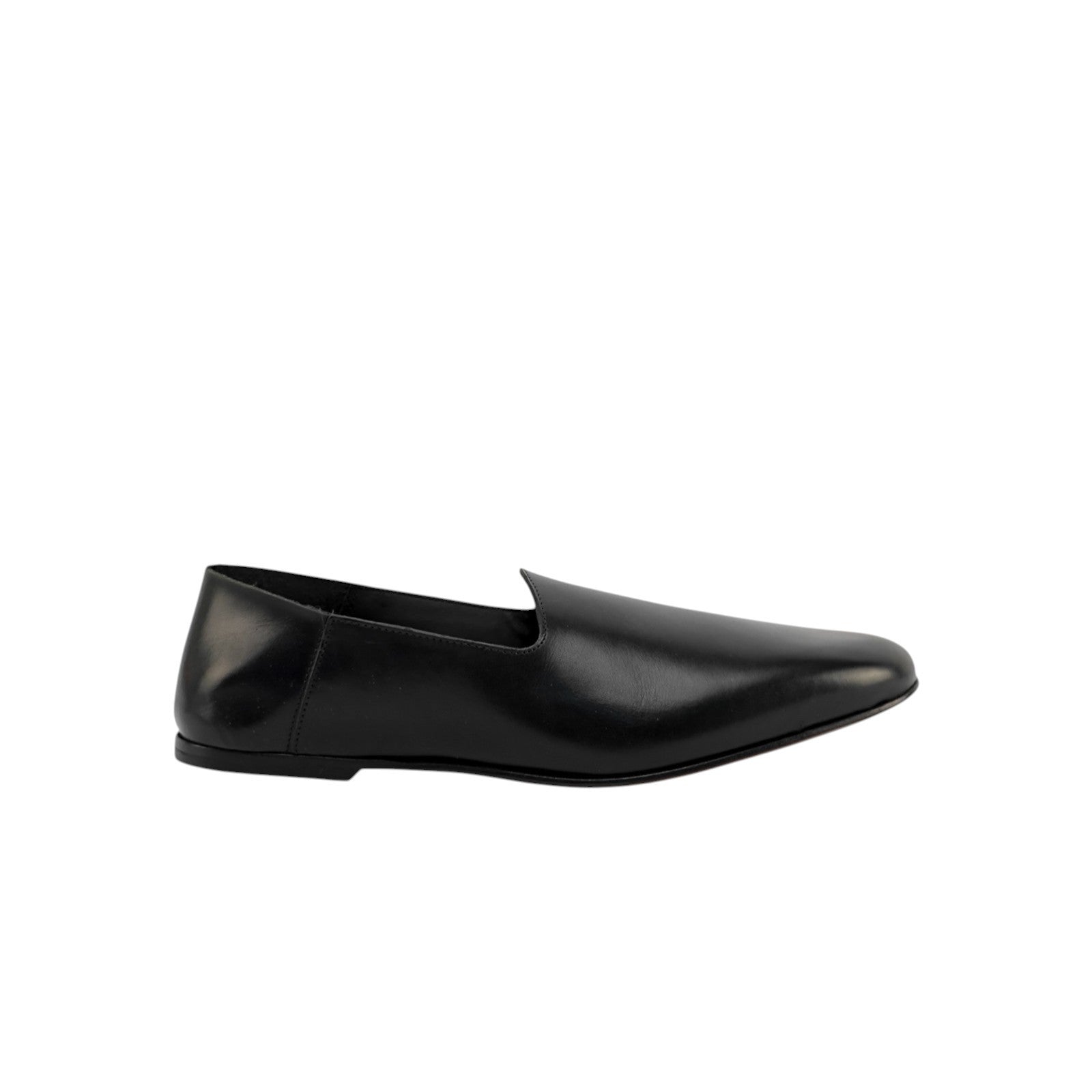 $1150 TESTONI BOLOGNA Slipper Loafer Shoes Lux Calf Black