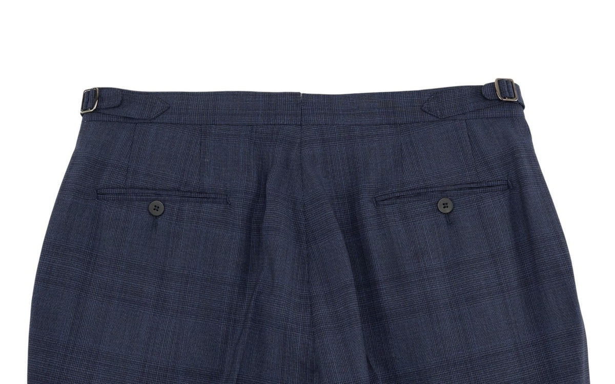 $6700 ISAIA "Sanita" Blue Suit Wool Glen Plaid Comfort Project 42 US / 52 EU 7R