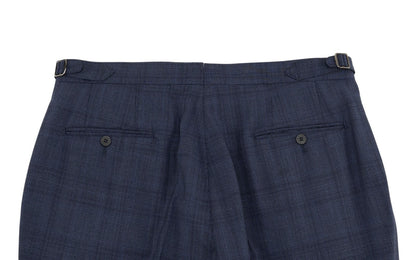 $6700 ISAIA "Sanita" Blue Suit Wool Glen Plaid Comfort Project 42 US / 52 EU 7R