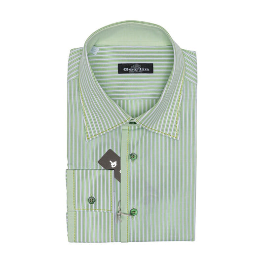 690$ LUXURY GERLIN Shirt Striped Green T.Mason Cotton 16 - 41 1R ZILLI