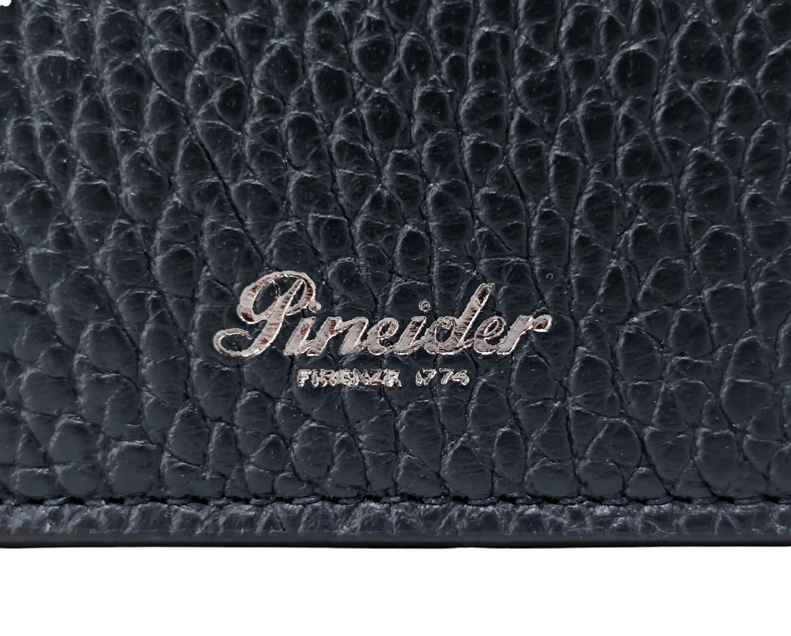 420$ PINEIDER FIRENZE 1774 "Bottolato" Bifold Wallet Grain Calf Blue