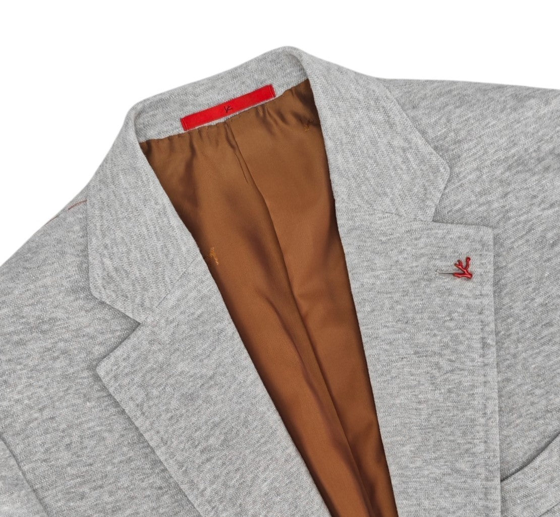 $5200 ISAIA "Domenico" Gray Sport Coat Jersey Linen Cotton Comfort 40 US / 50 EU