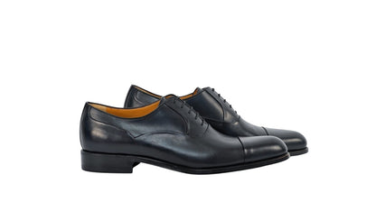 1250$ TESTONI Oxford Shoes Blue Bolognese Goodyear Lux Calf 8 UK / 9 US / 42 IT