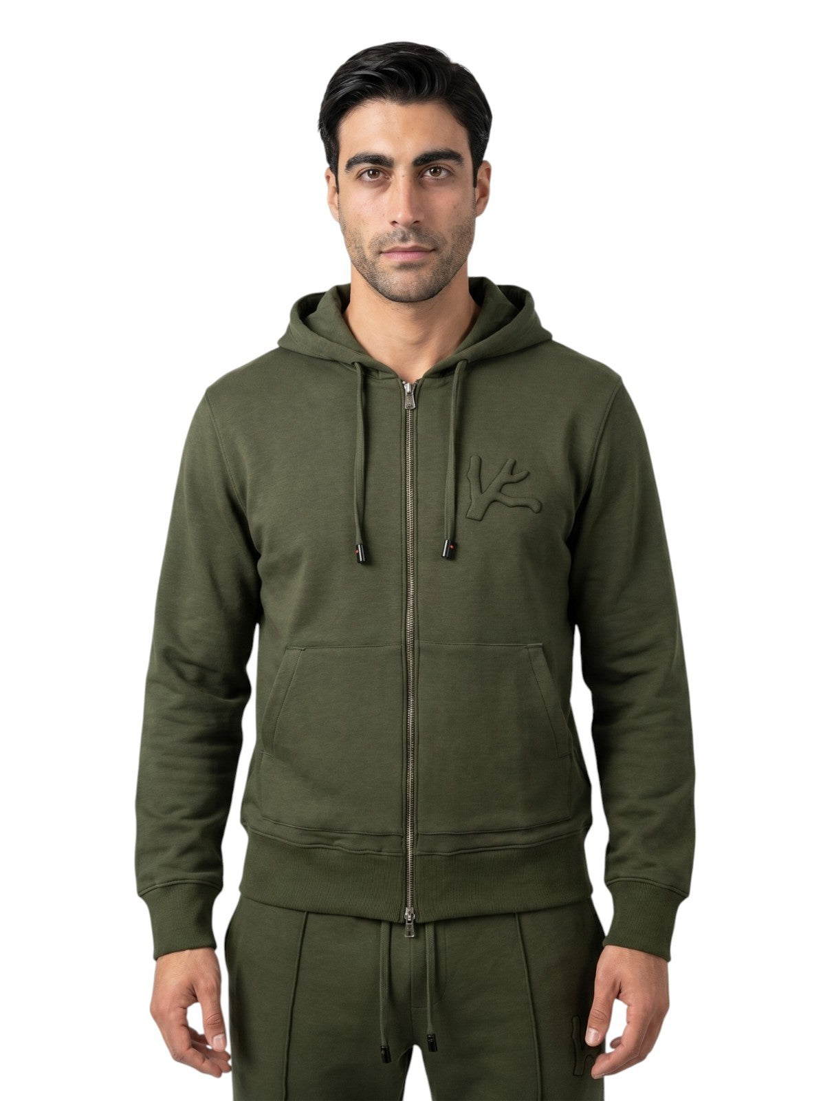 $1850 ISAIA NAPOLI Green Full Zip Track Jacket Wool - Cashmere Size XL