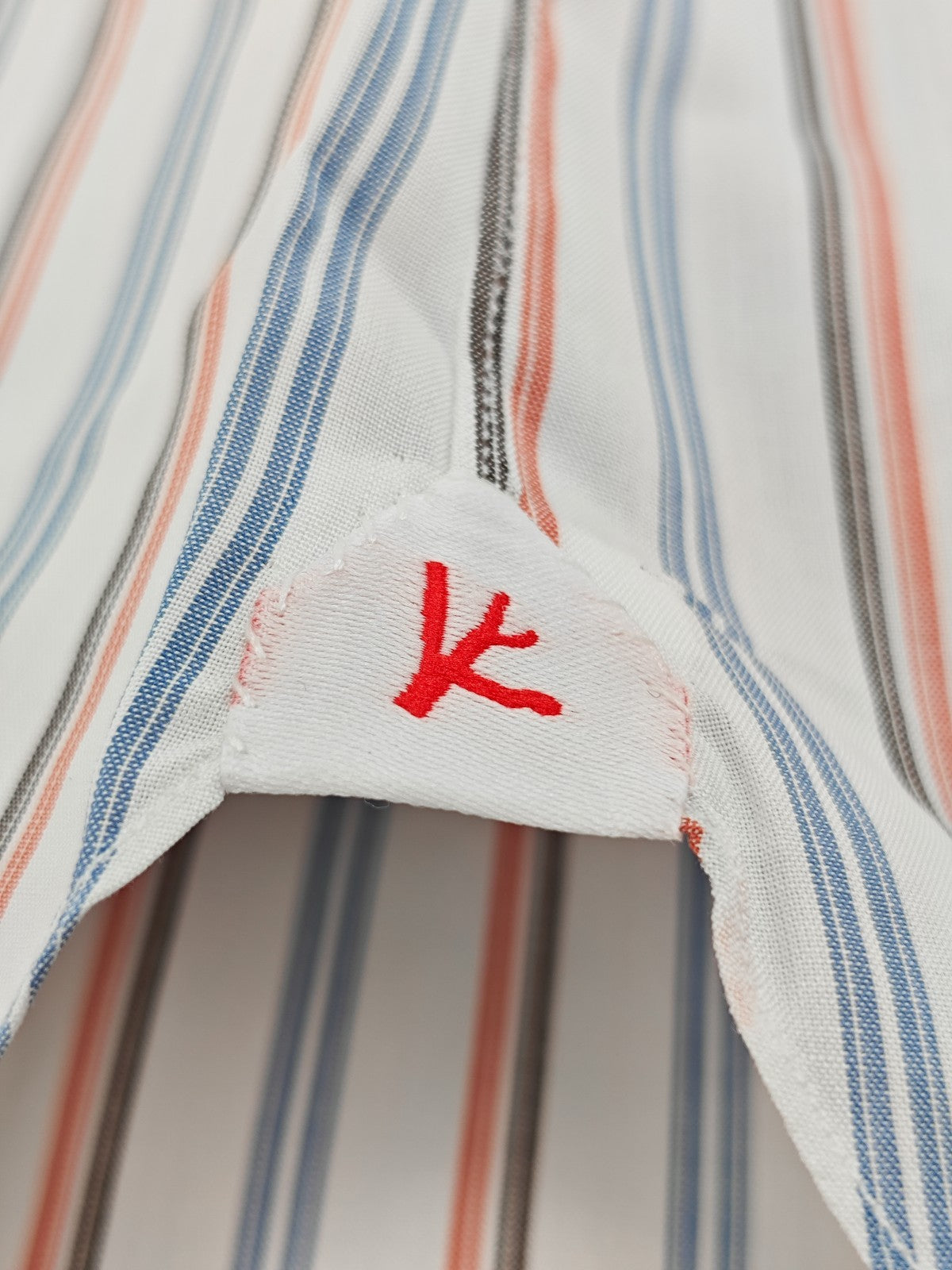 730$ ISAIA NAPOLI "Mix" Dress Shirt White Striped Lightwheight Cotton 17.5 - 44
