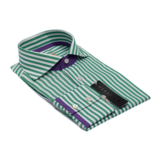 690$ LUXURY GERLIN Shirt Striped SUPRALUX ALUMO Cotton 16 - 41 2S ZILLI