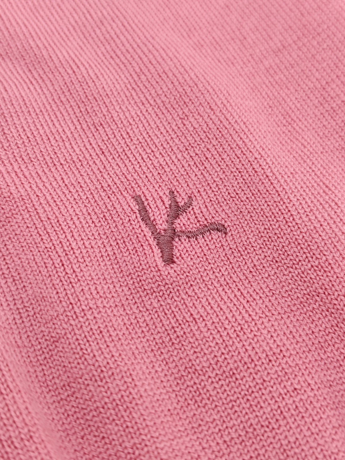 1425$ ISAIA NAPOLI Logo Pink Crewneck Sweater Knit Wool Size S