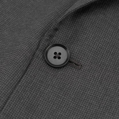 $6550 ISAIA NAPOLI "Capri" Charcoal Gray Suit Hand-Sewn Fine Wool Micro Checks