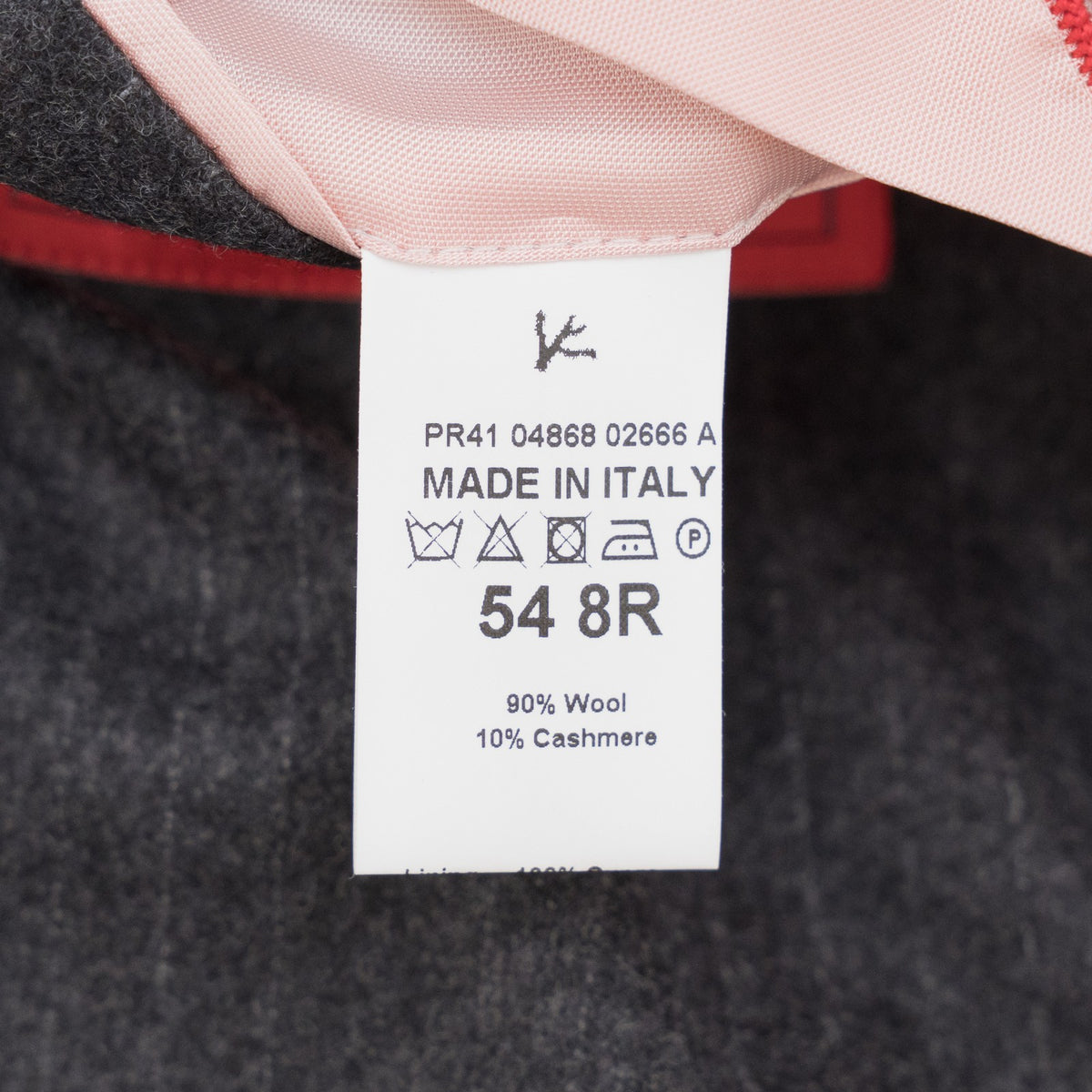 $7100 ISAIA NAPOLI "Marechiaro" Dark Gray Suit Wool / Cashmere  44 US / 54 EU 8R