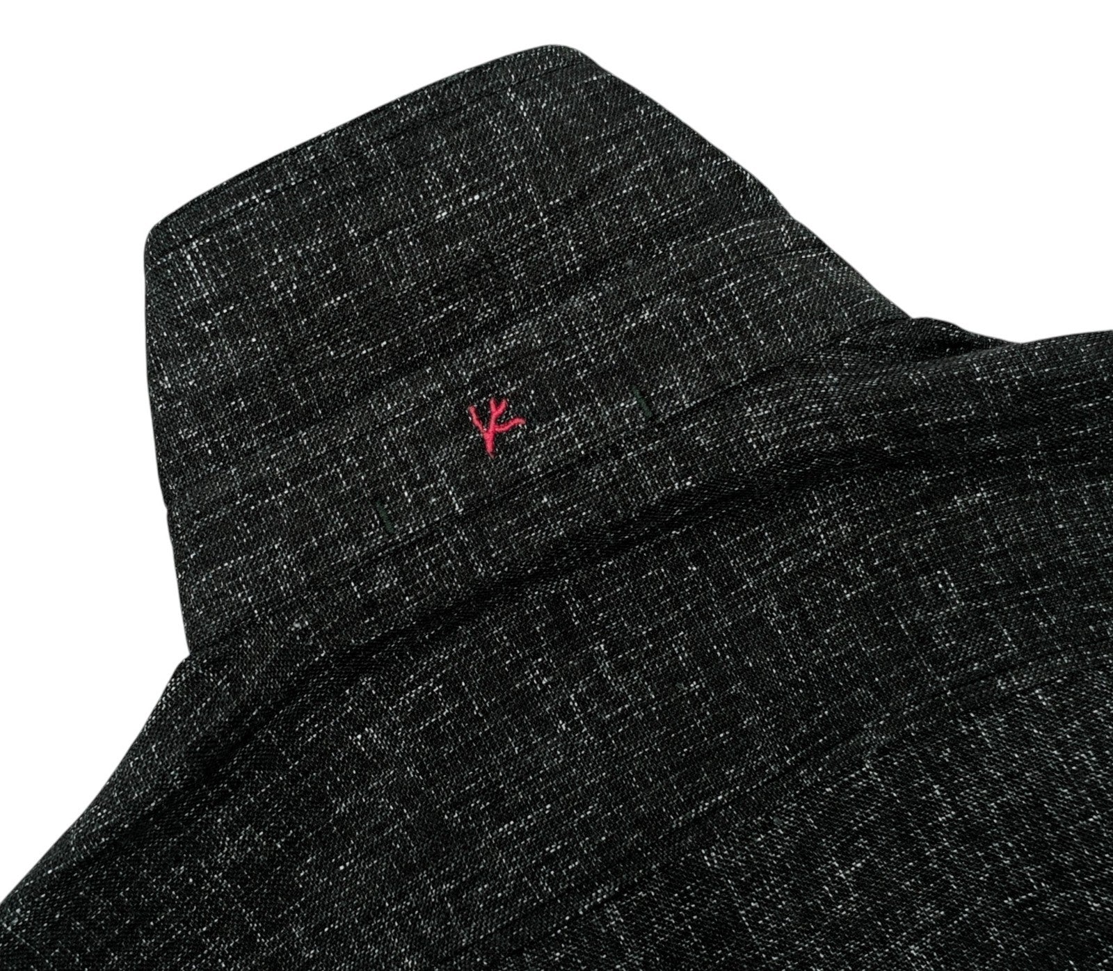 $1350 ISAIA NAPOLI Dark Gray Hand-Sewn Overshirt Jacket Linen - Wool Size S