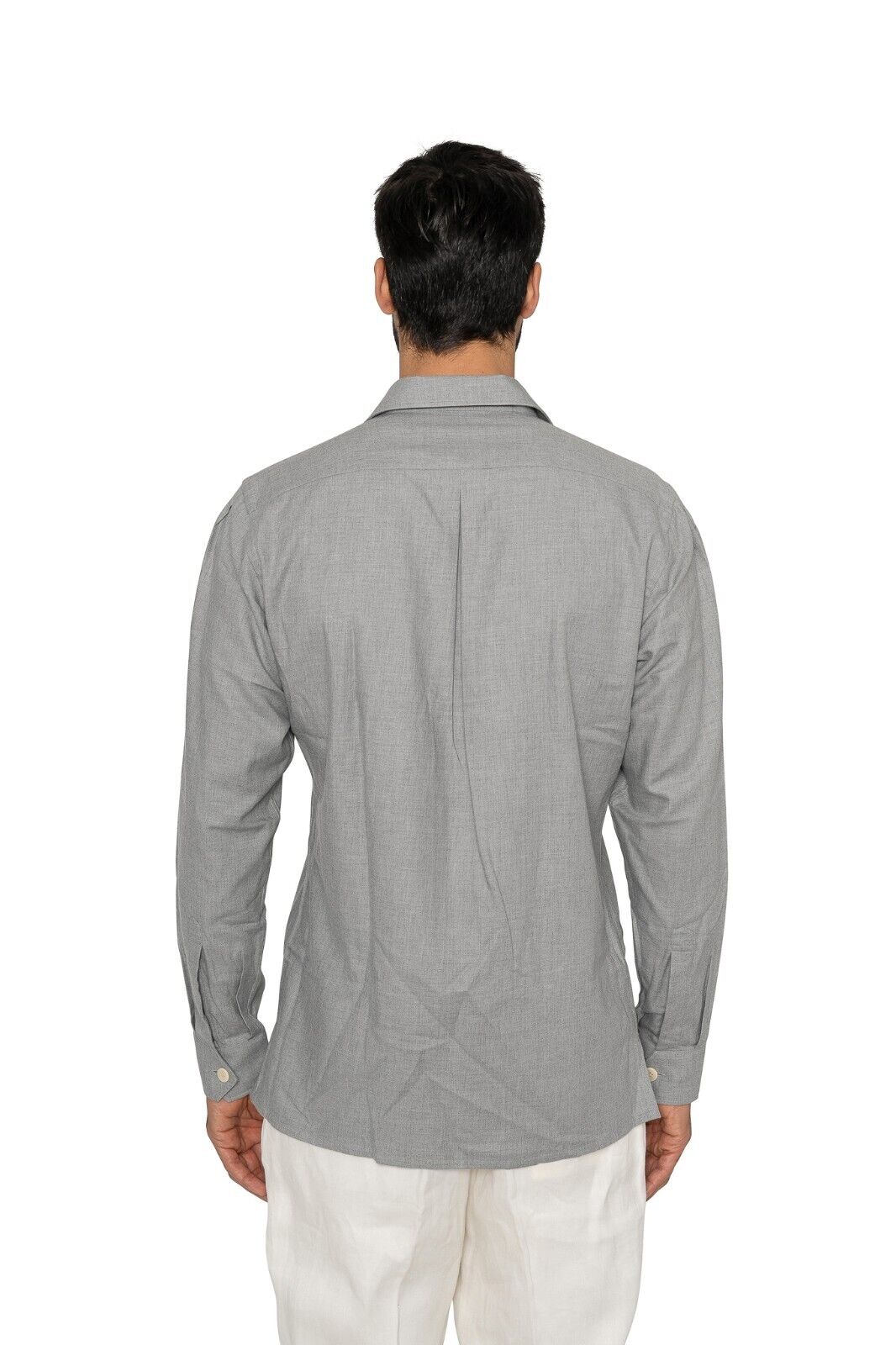 1400$ LUXURY MAROL BOLOGNA Safari Jacket Gray Shirt Cashmere Blend 15.75 - 40