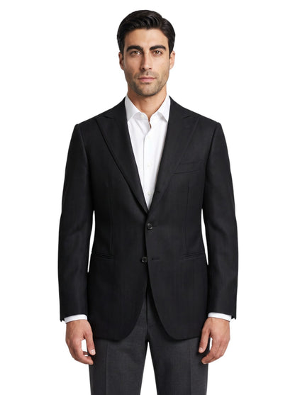 1900$ RAFFAELE CARUSO Black Wool LORO PIANA Jacket Sport Coat 38 US 48 IT