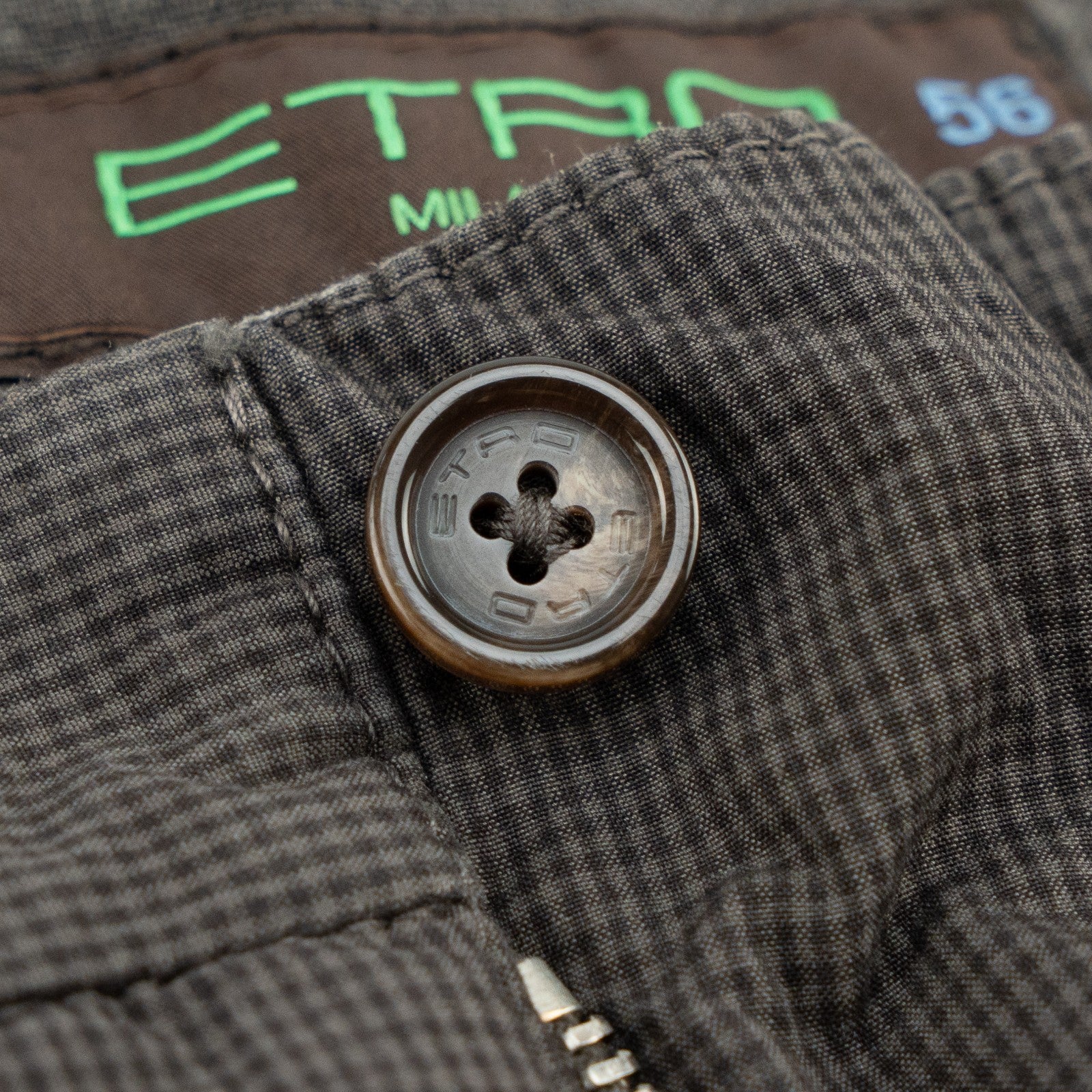 750$ ETRO MILANO Gray Fine Cotton Pant Classic Straight Leg 40 US / 56 EU