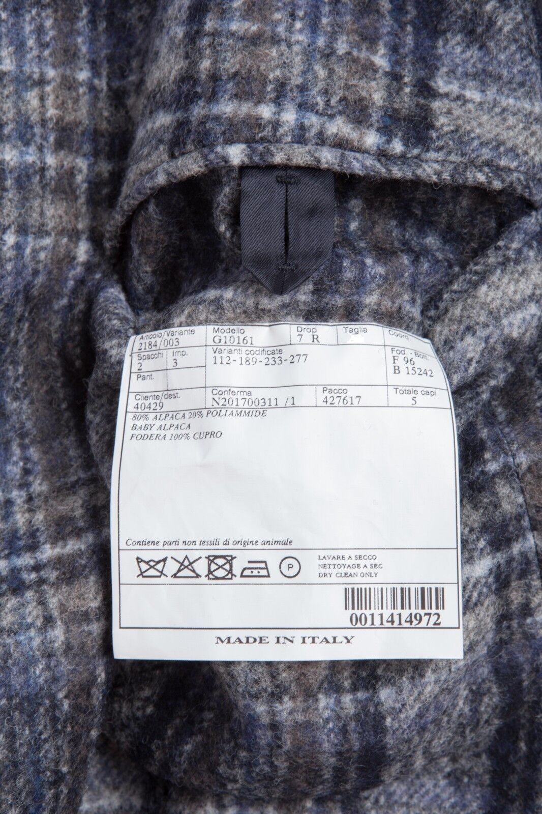 $2039 BELVEST Blue Gray Baby Alpaca Jacket Blazer 44 US / 54 EU Drop 7R 