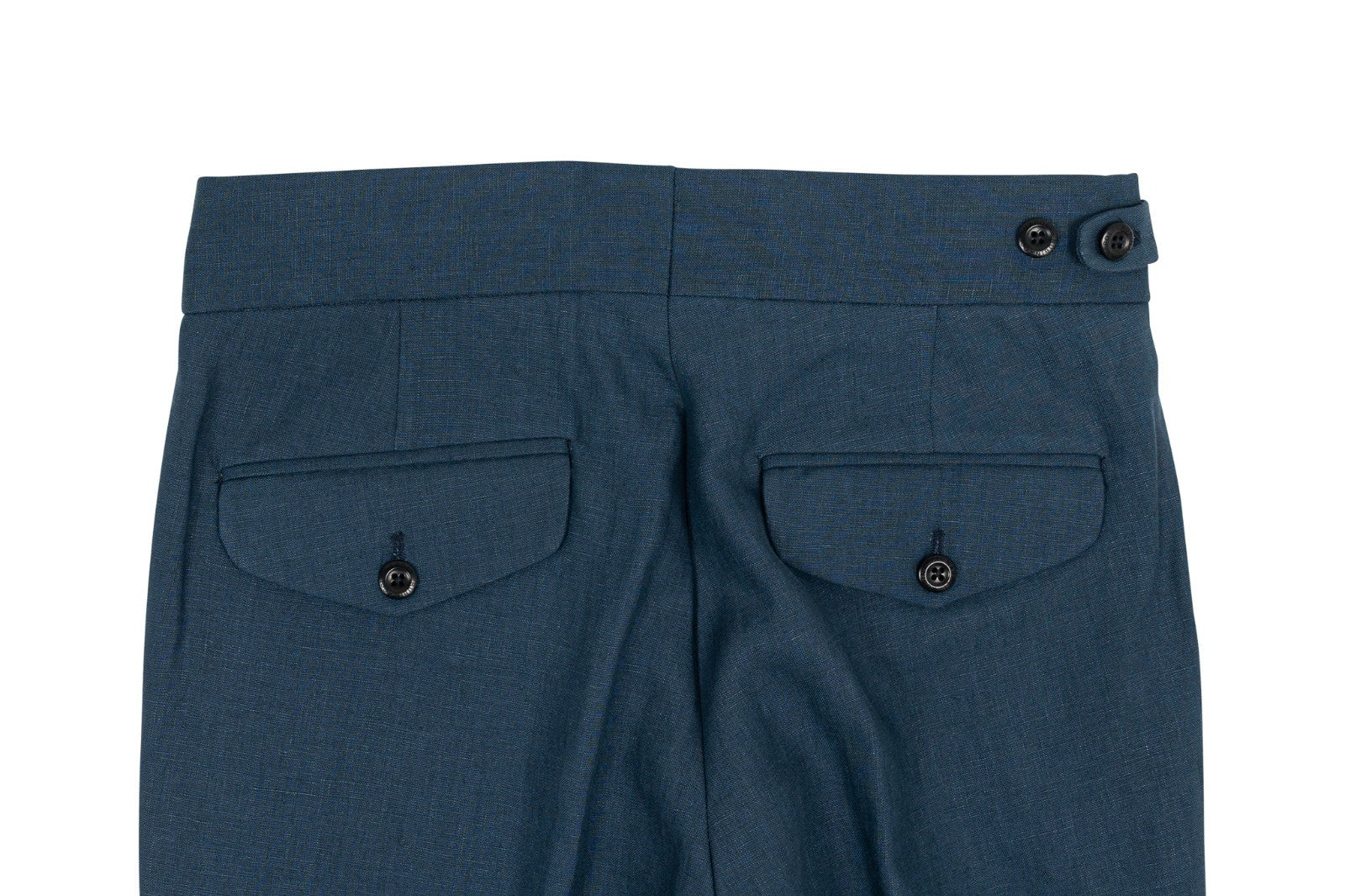 670$ RUBINACCI NAPOLI "Genny" Blue 100% Linen Trouser Pant 28 US / 44 EU