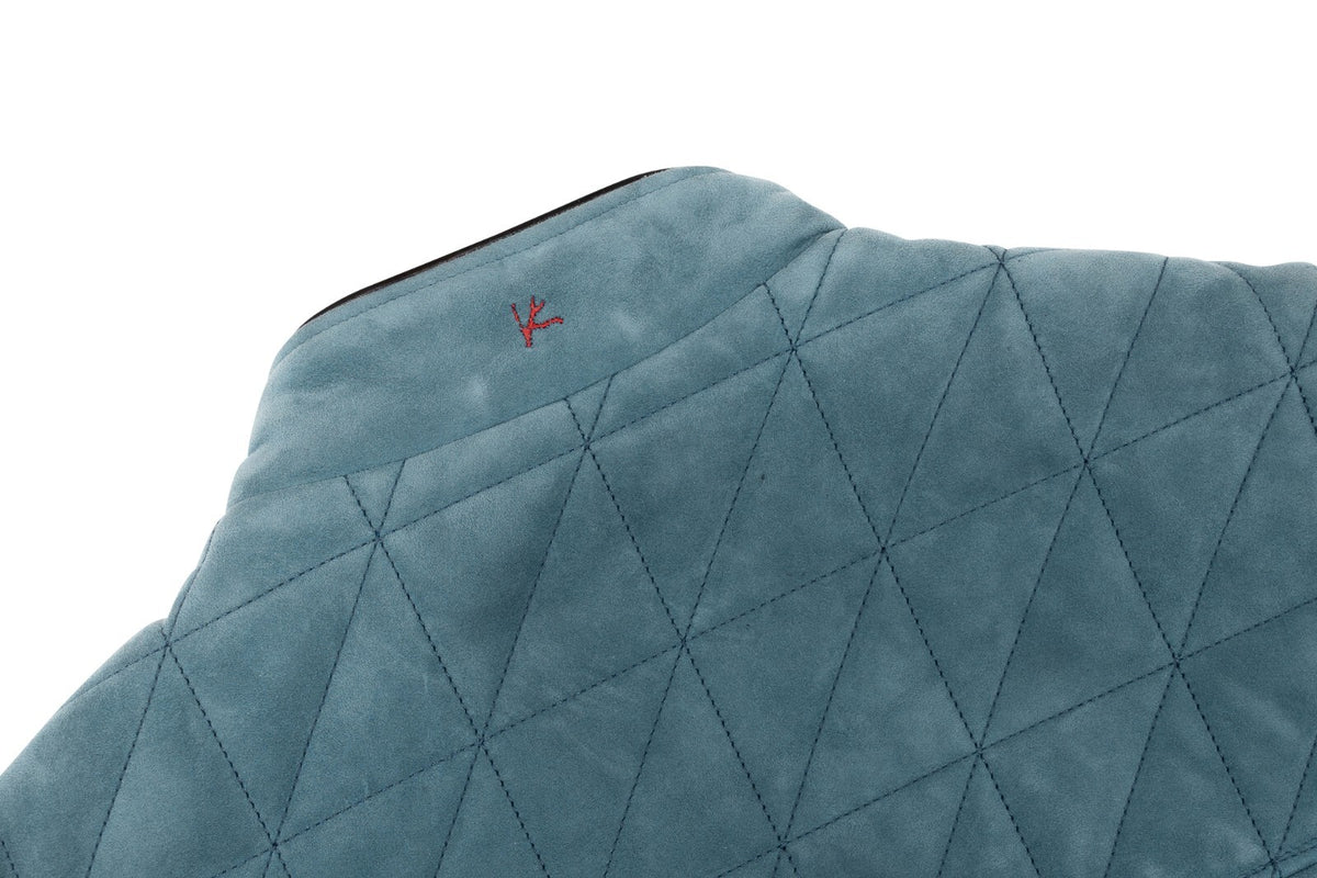 4500$ ISAIA NAPOLI Teal Blue Quilted Jacket Vest 100% Lambskin Leather