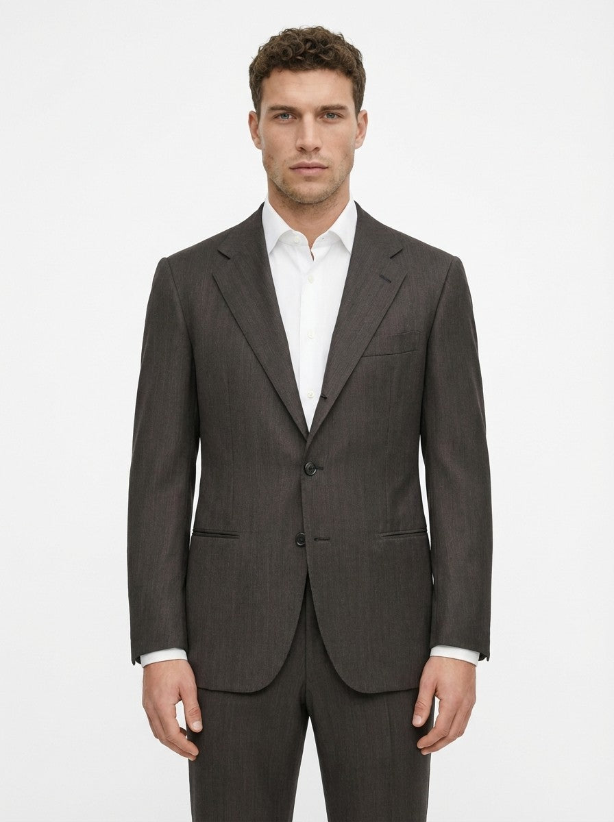 $7500 KITON NAPOLI Dark Brown Suit Total Handmade Wool Super 150’s 40 US / 50 IT