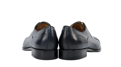 1250$ TESTONI Oxford Shoes Blue Bolognese Goodyear Lux Calf 8 UK / 9 US / 42 IT