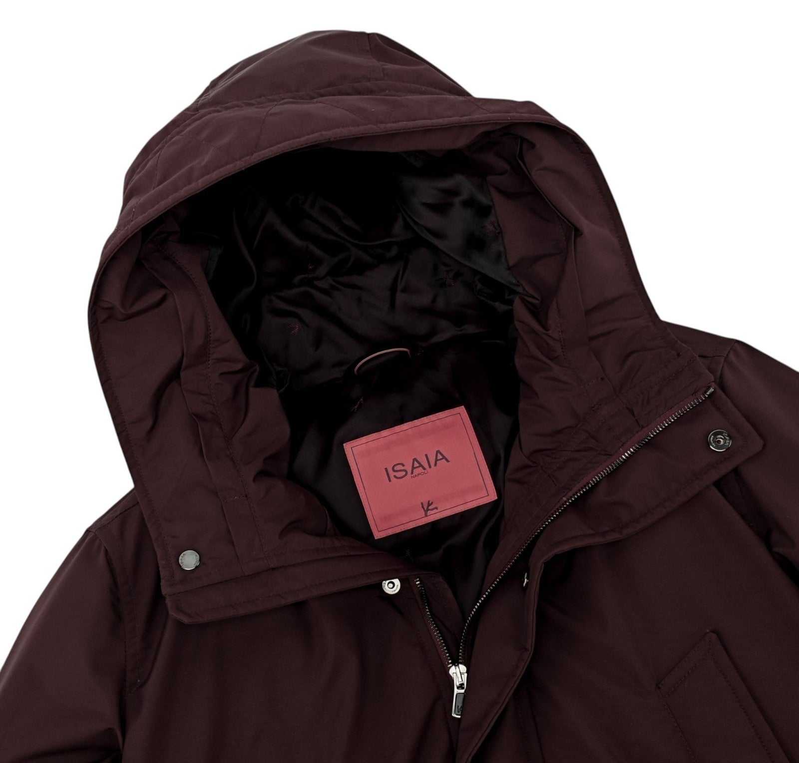 6590$ ISAIA Burgundy Puffer Coat Jacket Techno Wool - Goose Down  38 US / 48 EU