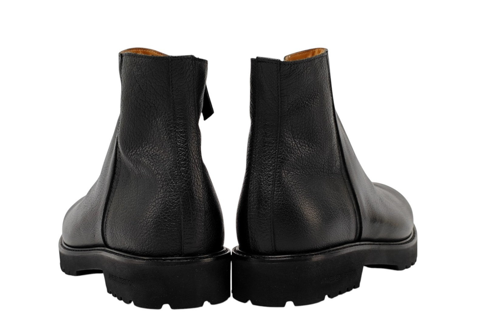 1550$ TESTONI Black Zip Boot Shoes Buffalo Calf / Fur Lining 8 UK / 9 US / 42 IT