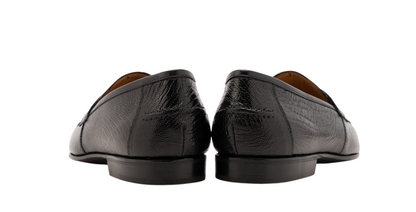 2200$ CORTINA Penny Loafers Shoes Black 100% Ostrich Leather 9 UK / 10 US  43 IT