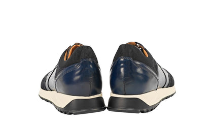 800$ TESTONI Blue Sneaker Plain Calf + Suede + Fabric  8 UK  / 9 US / 42 IT