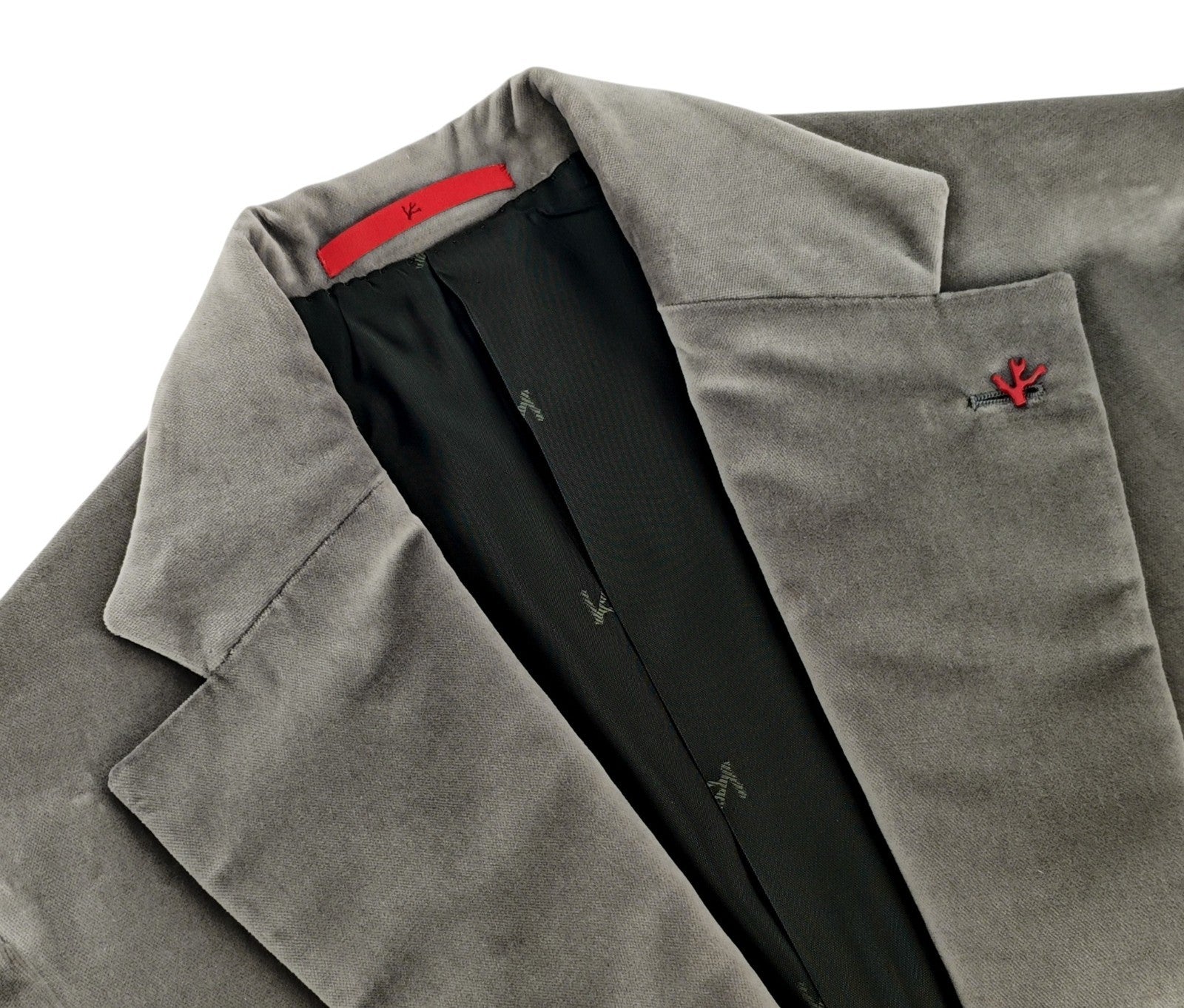 $5400 ISAIA NAPOLI "Amalfi" Gray Hand Sewn Jacket Sport Coat Velvet Cotton