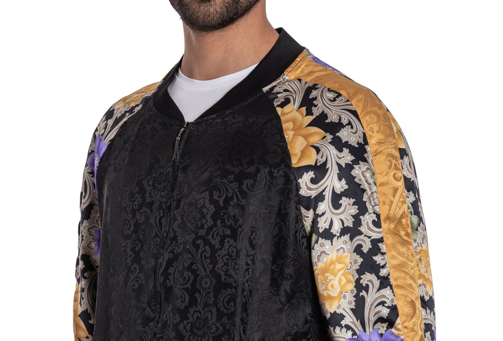 Limited Edition 2850$ GERLIN Jacket Bomber Floral 100% Silk Size L  BIJAN