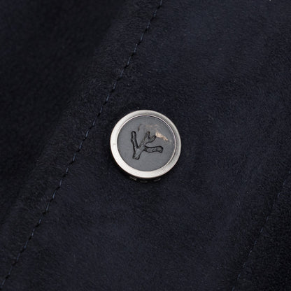 14500$ ISAIA NAPOLI Dark Blue Field Jacket Suede Lambskin 38 US / 48 EU 8R