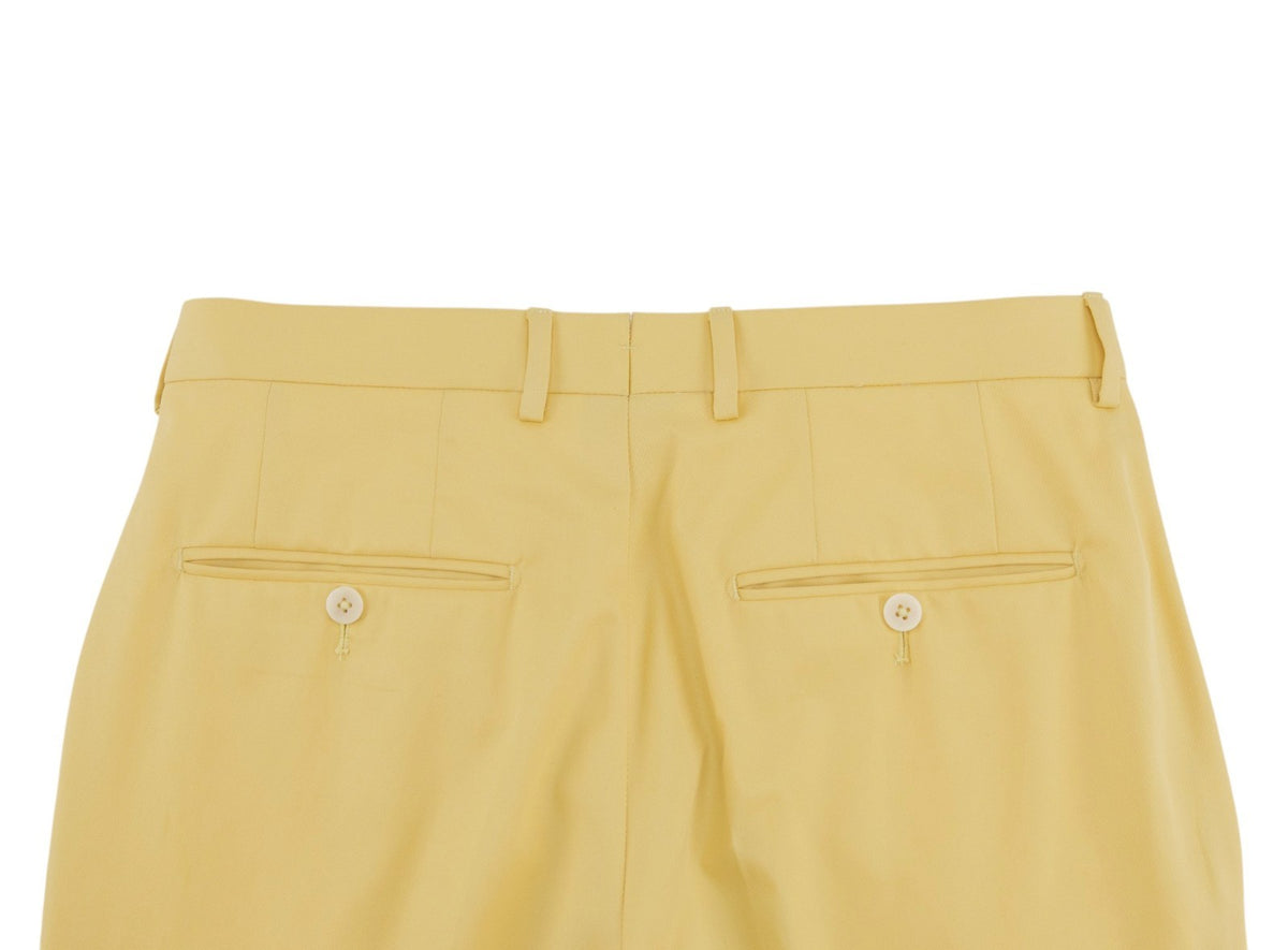 $5100 ISAIA NAPOLI "Capri" Yellow Hand-Sewn Suit Cotton  36 US / 46 EU 8R