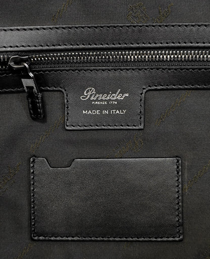 1950$ PINEIDER FIRENZE "Bottolato" Grain Calf Shoulder Travel Duffle Bag Black