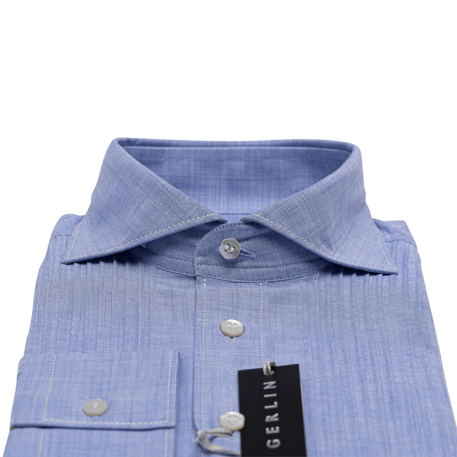 690$ ITALIAN LUXURY GERLIN Formal Shirt Blue Cotton 16 - 41  1M BIJAN