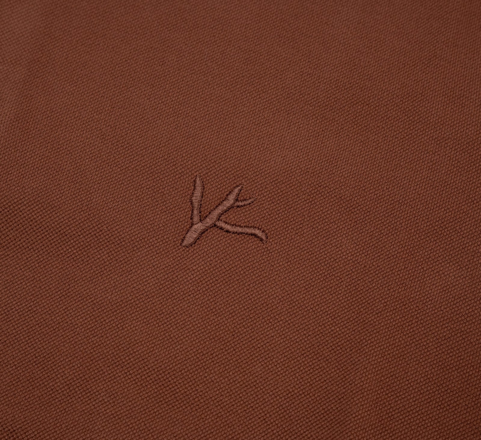 575$ ISAIA NAPOLI Garment Dyed Cotton Piquet Short Sleeve Polo Brown Size M