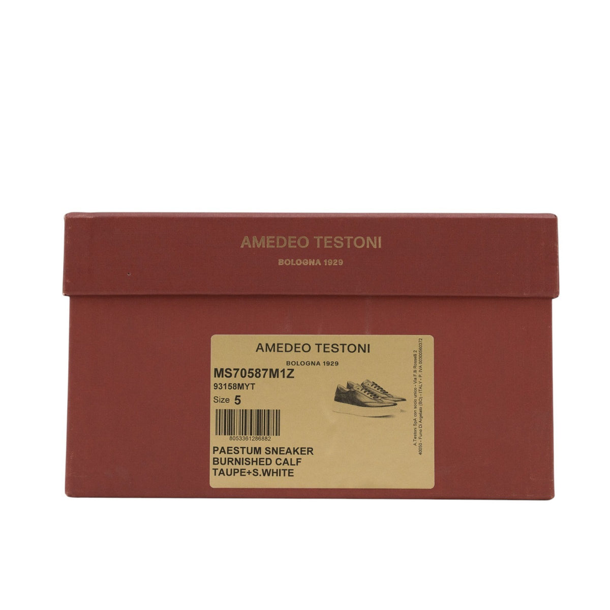 700$ TESTONI "Paestum" Sneaker Shoes Burnished Calf  Taupe 5 UK / 6 US / 39 IT