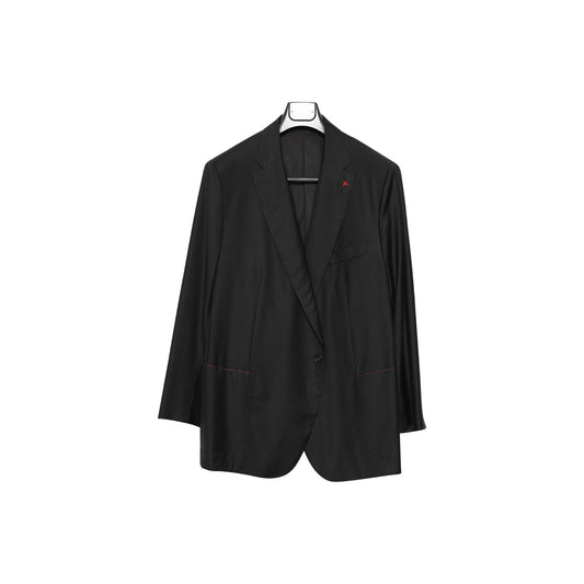 $4500 ISAIA NAPOLI Black Hand-Sewn Jacket Sport Coat Wool 130's 50 US / 60 EU