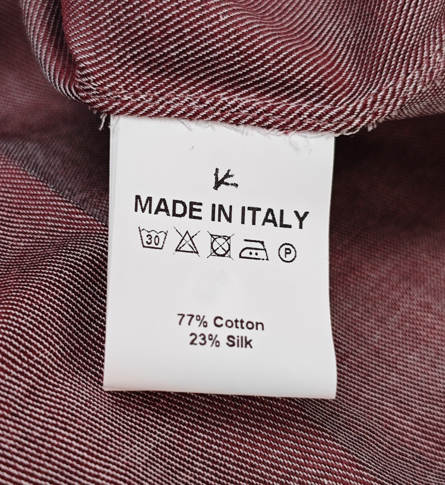 770$ ISAIA NAPOLI "Mix" Wine Dress Shirt Hand-Sewn Twill Heavy Cotton