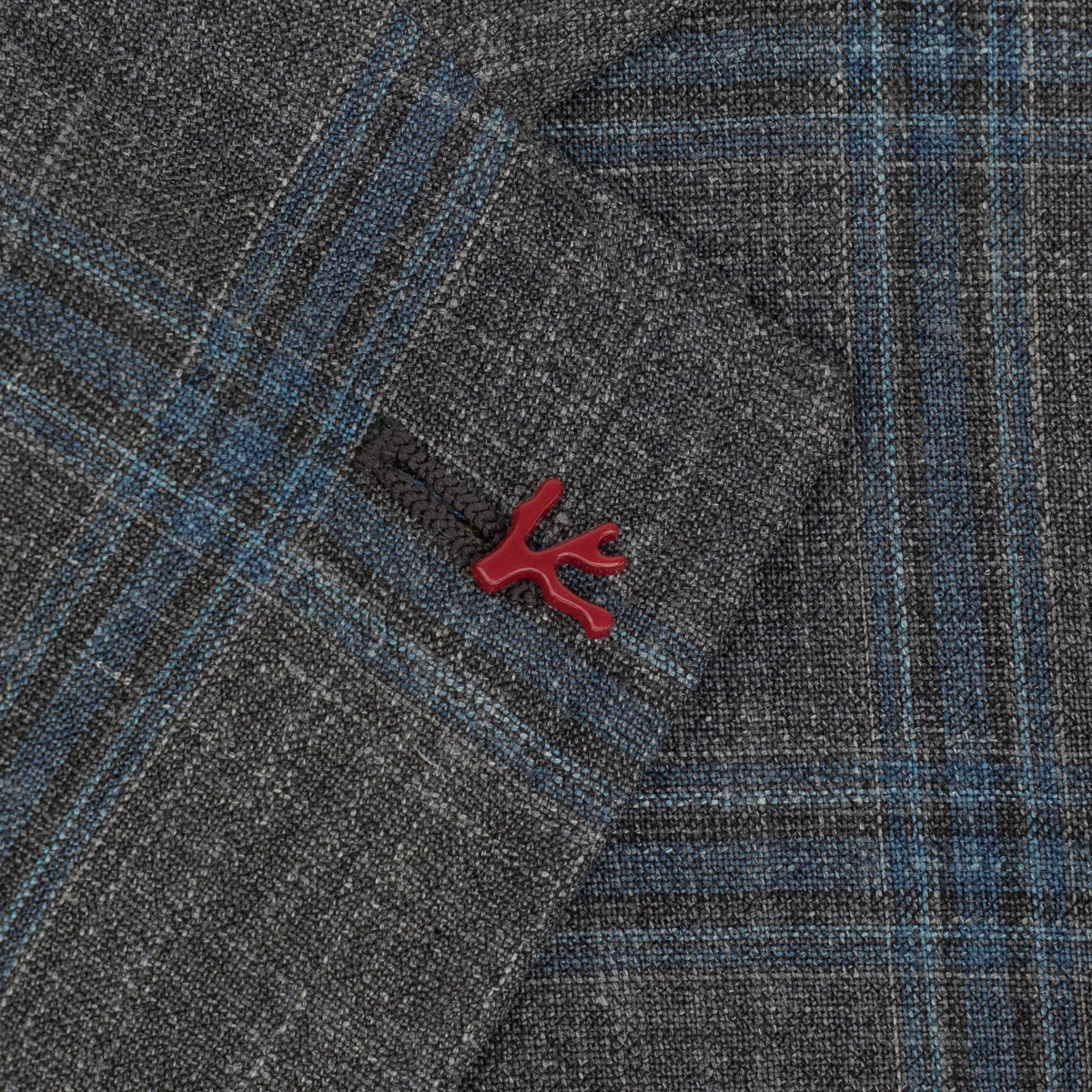 $6650 ISAIA NAPOLI "Capri" Gray - Blue Suit Wool / SIlk / Linen 38 US / 48 EU 8R