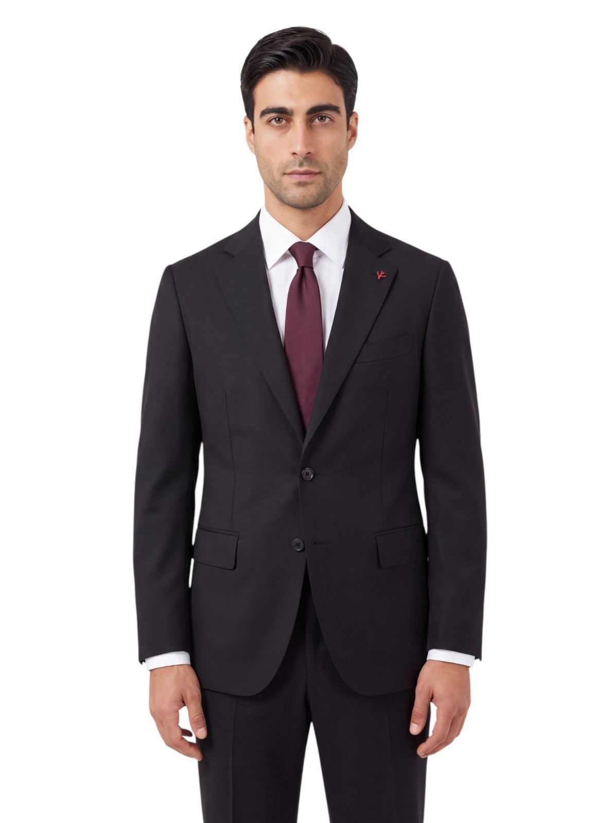 $7120 ISAIA "Gregorio" Black Suit Hand-Sewn Wool Aquaspider Water Repellent