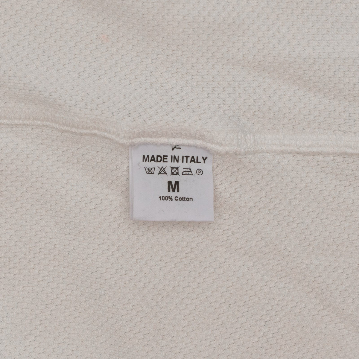 675$ ISAIA NAPOLI White Polo Short Sleeve Piquet Cotton Size M