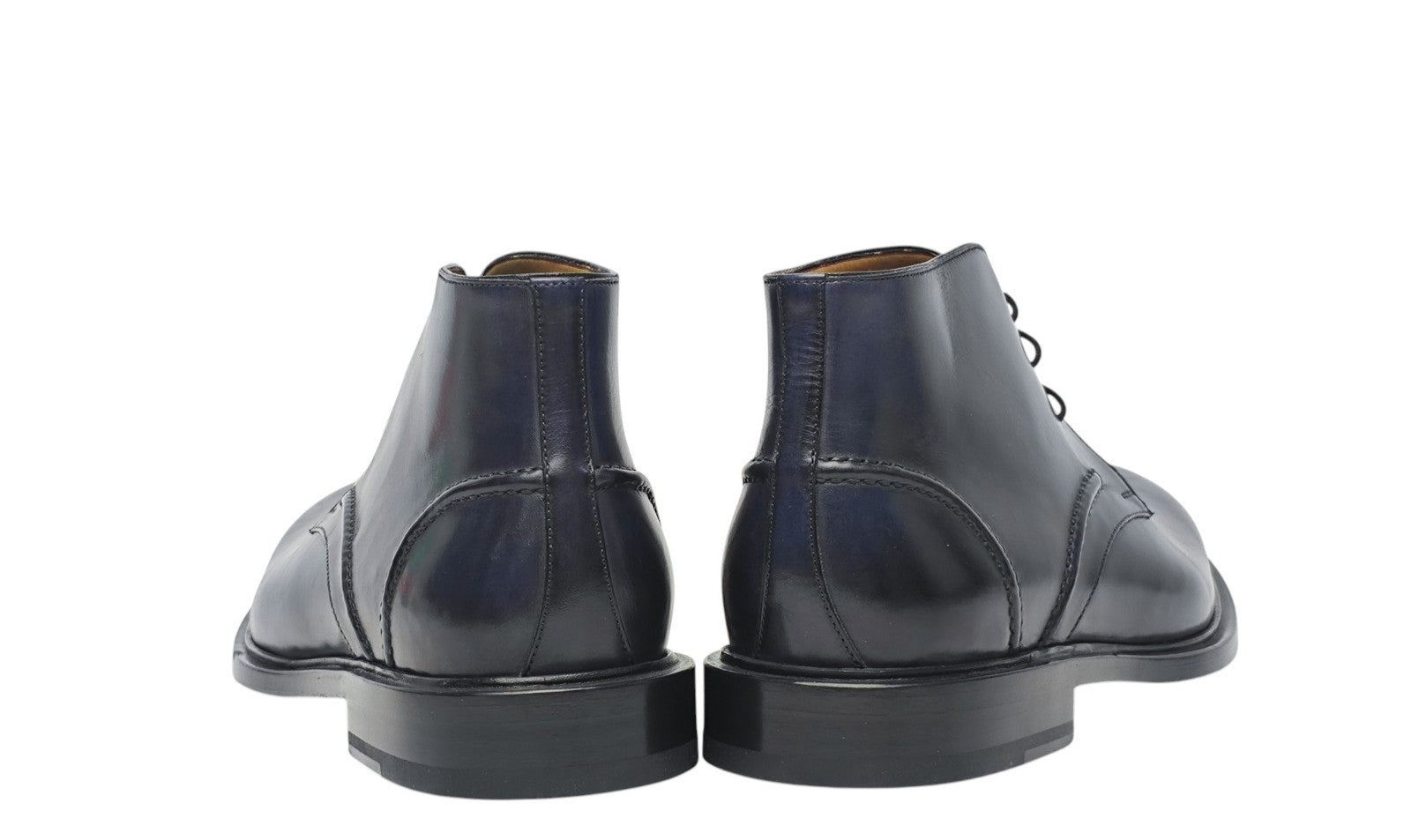 1350$ TESTONI "Alba" Desert Boot Antique Calf Blue 8 UK / 9 US / 42 IT