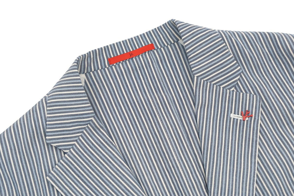 $4800 ISAIA NAPOLI "Comfort"  Blue Jacket Sport Coat Wool Silk 40 US / 50 EU