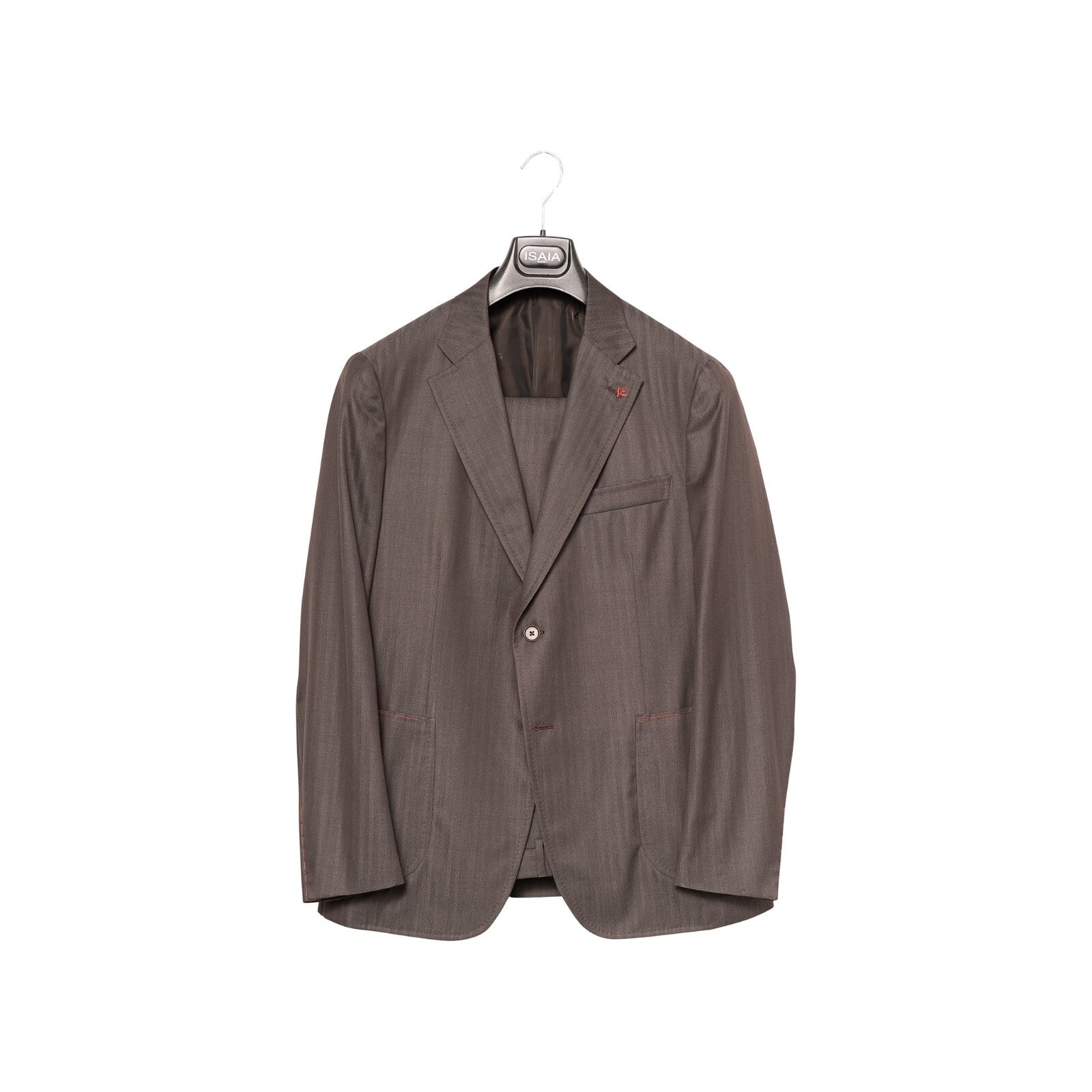 $5800 ISAIA NAPOLI Solaro Dark Brown Hand-Sewn Suit Wool 44 US / 54 EU 8R