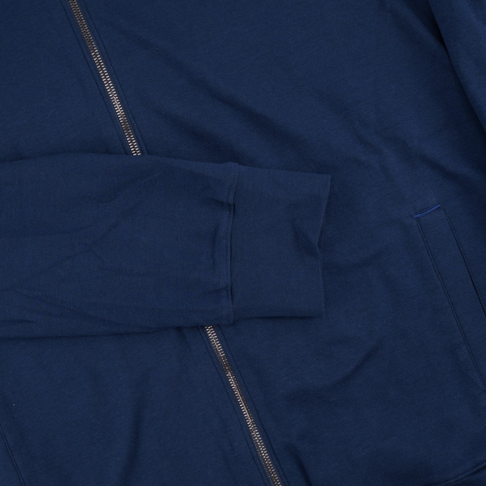 $1450 ISAIA NAPOLI Blue Full Zip Track Jacket Jersey Cotton Size XL