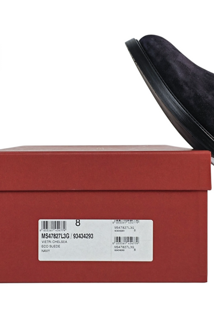 1350$ TESTONI "Vietri" Blue Chelsea Boot Shoes Eco Suede 8 UK / 9 US / 42 IT