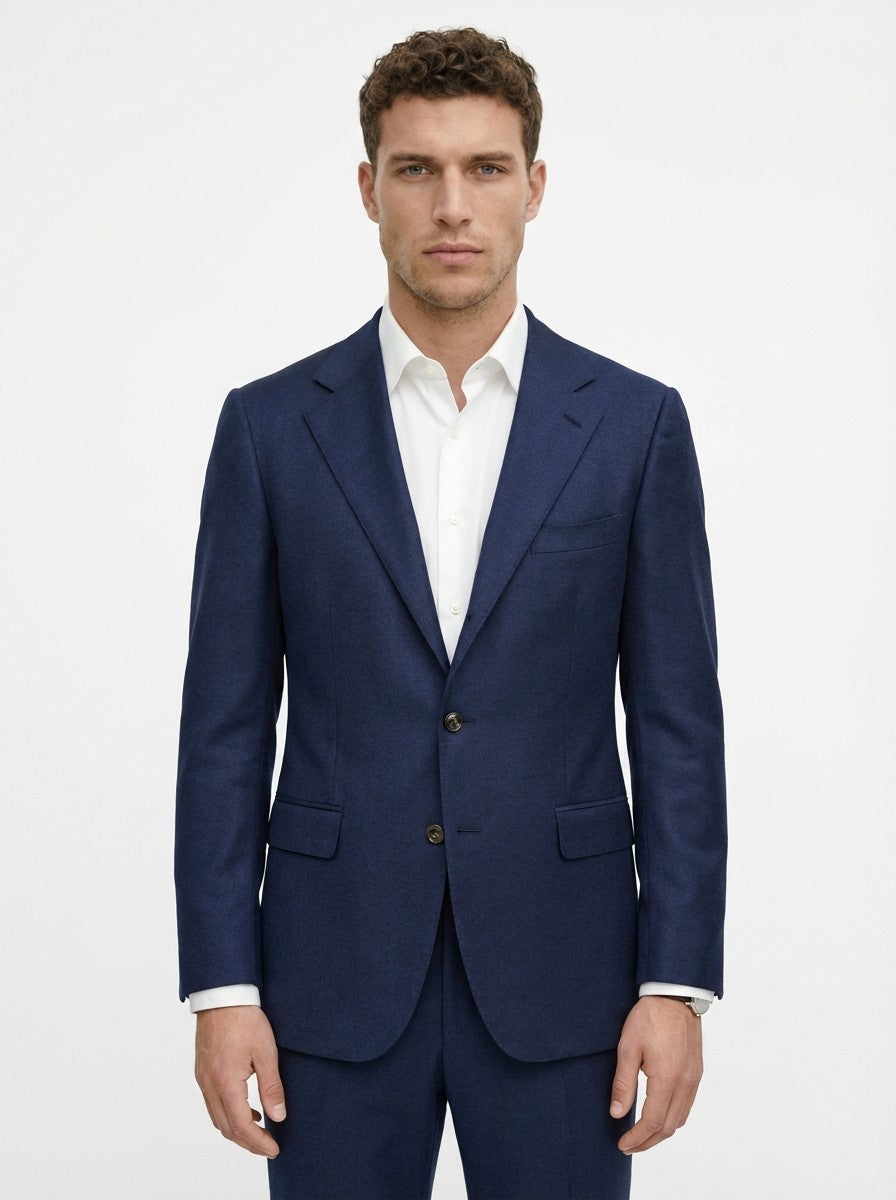 1800$ RAFFAELE CARUSO Blue 3/2 Roll Jacket Sport Coat Cashmere Silk 46 US 56 IT