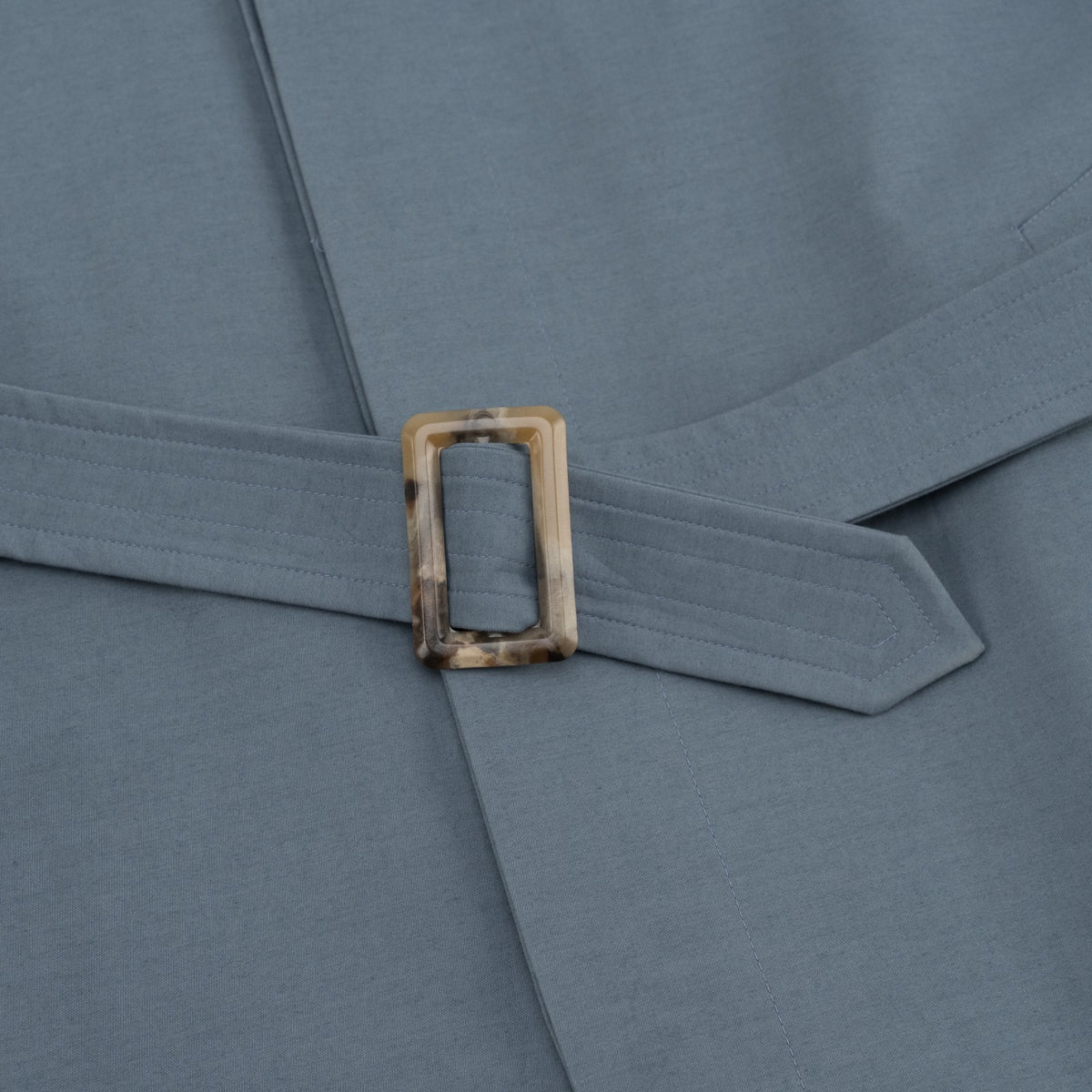 $3995 ISAIA NAPOLI Slate Blue Trench Coat Hand-Sewn Cotton 38 US / 48 EU